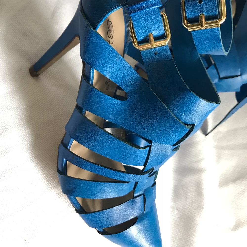 Fun strappy blue heels